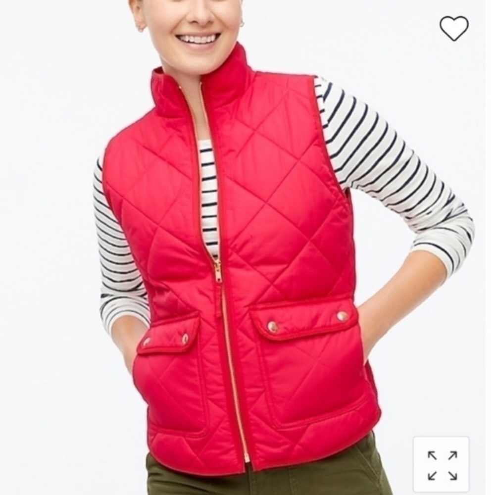 J. CREW Red Puffer Vest